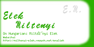 elek miltenyi business card